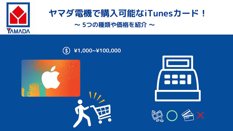 ヤマダ電機で購入可能なiTunesカード！5つの種類や価格を紹介